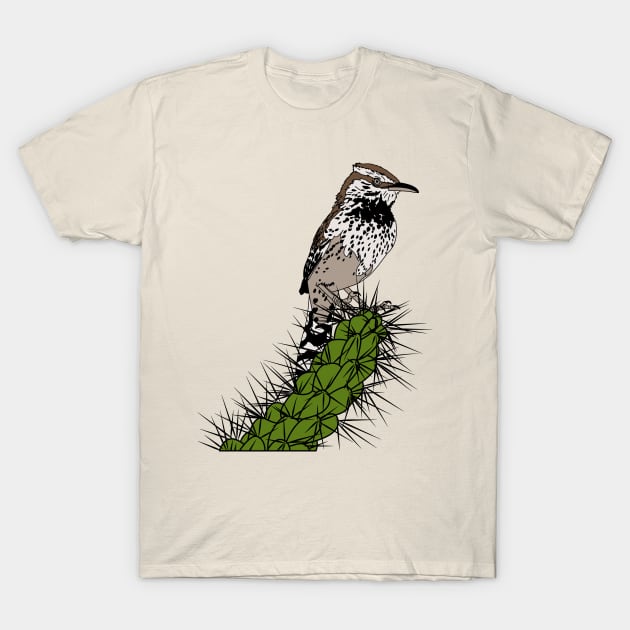 Cactus wren 2 T-Shirt by ProcyonidaeCreative